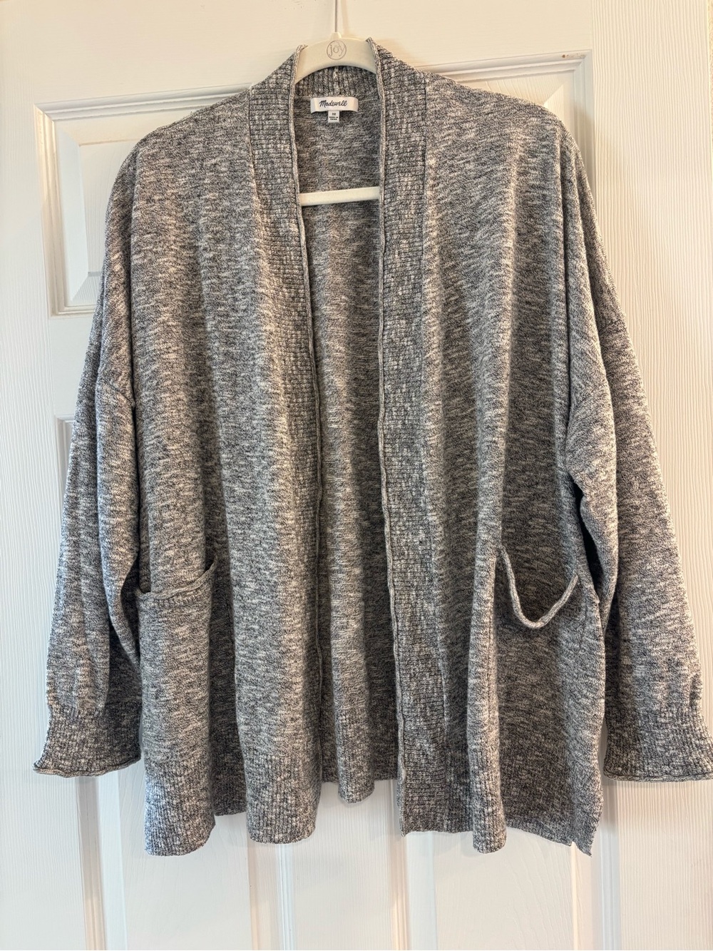 Madewell Marled Gray Open-Front Cardigan